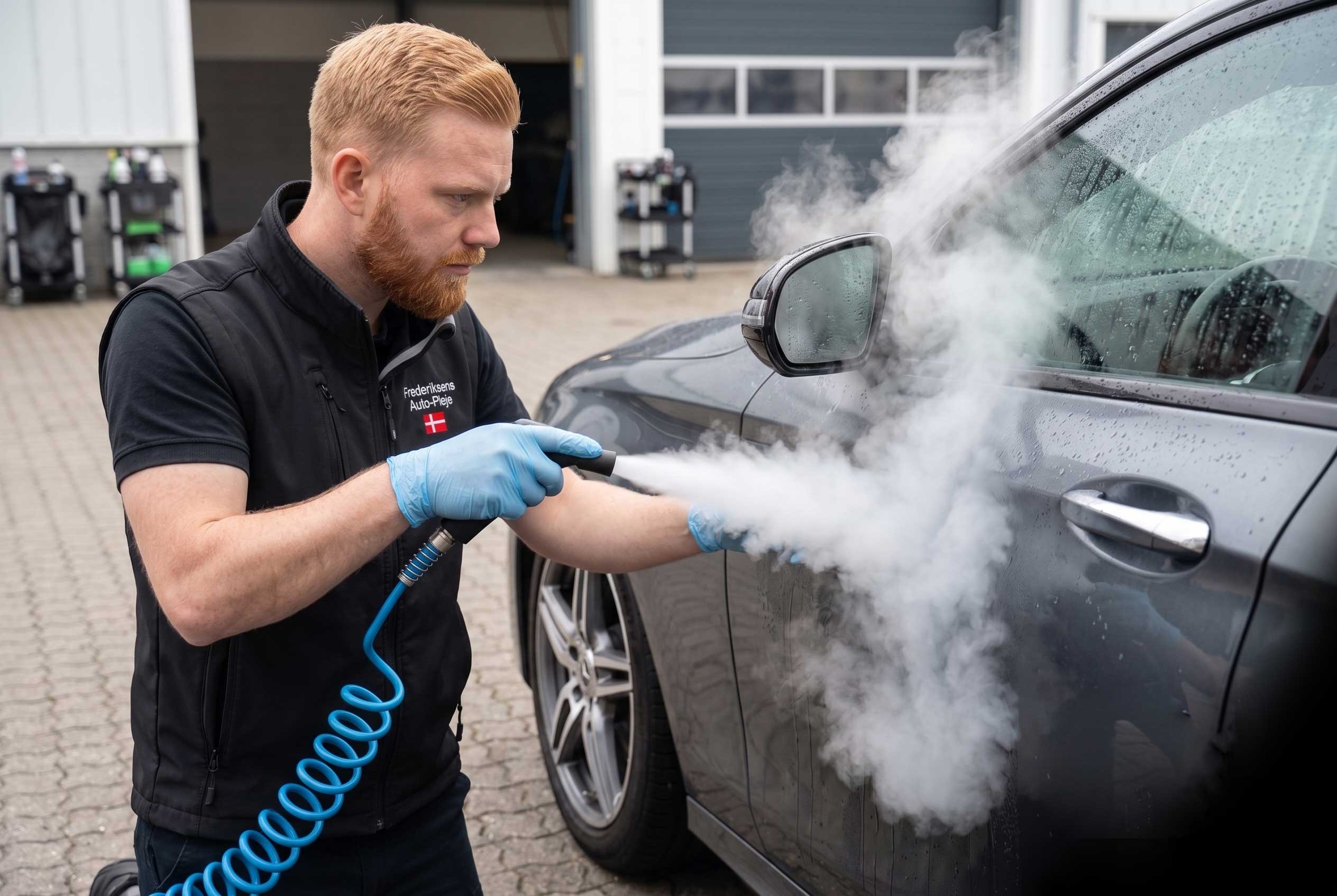 Udvendig bilvask udført af CleanWash på adressen